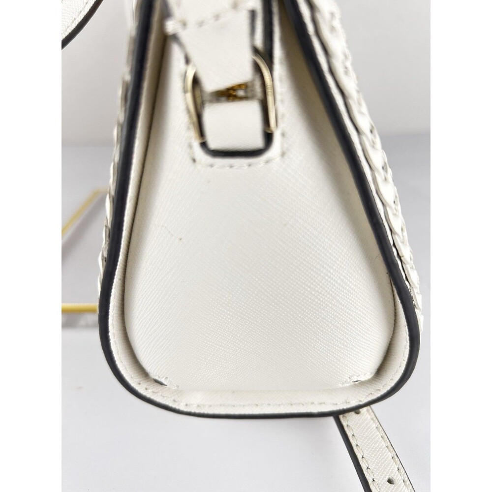 Kate Spade New York Sylvia Straw Dome Crossbody White Leather And Rafia - Picture 6 of 11